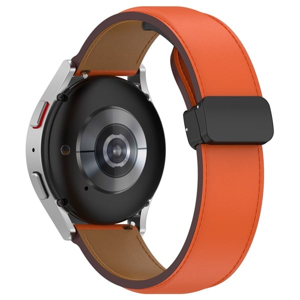 Samsung Galaxy Watch 6 / 6 Classic / 4 (40mm) Ægte læderrem - Orange Samsung Galaxy Watch 6 / 6 Classic / 4 (40mm) Ægte læderrem - Orange