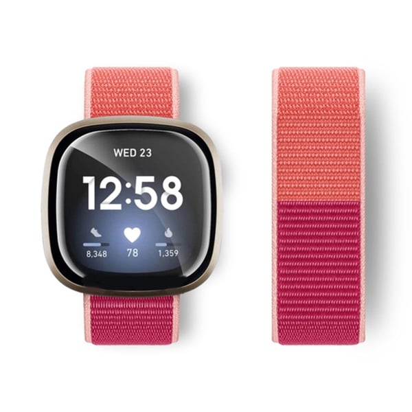 Fitbit Sense / Versa 3 nylonhihna - Granaattiomena Väri