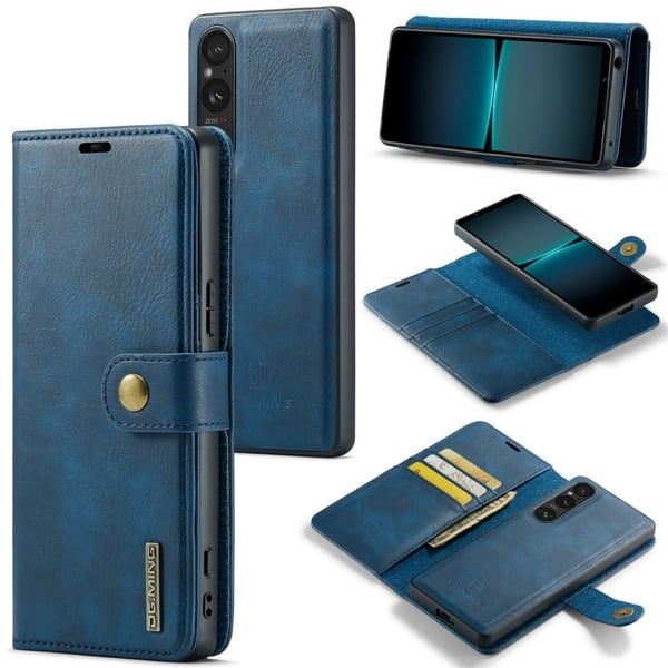 DG.Ming Sony Xperia 1 V 2-in-1 Lompakko Suojakotelo - Sininen
