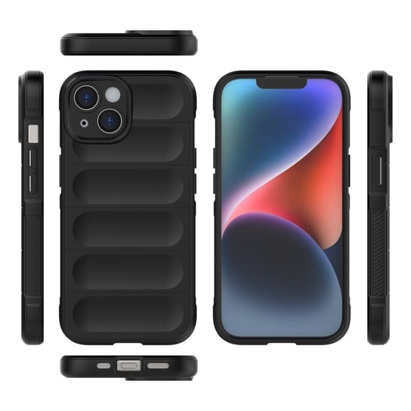 Mjukt greppformat iPhone 15 skal - Silver/Grå