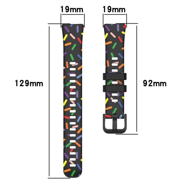 Huawei Band 8 silikone farverig plettet stil rem - Sort