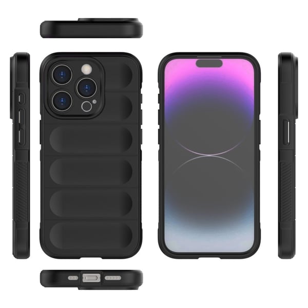 Pehmeä kahva muotoiltu kuori iPhone 15 Pro - Musta