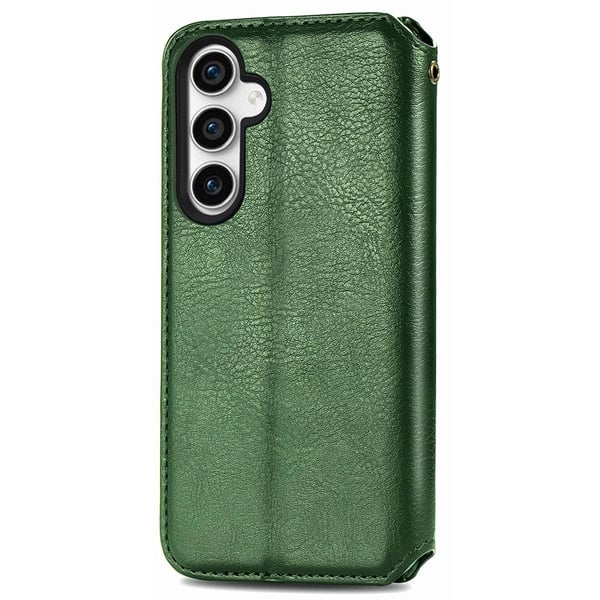 Læretui med A Stilfull Rhombus Imprint til Samsung Galaxy S23 Fe - Grønn