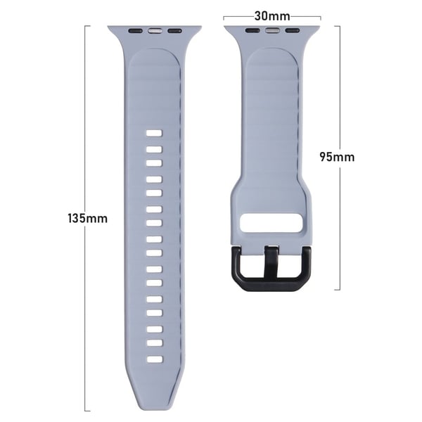 Apple Watch Series 8 (45 mm) / Watch Ultra bølgeformet silikonrem i overflatestil - Militærgrønn