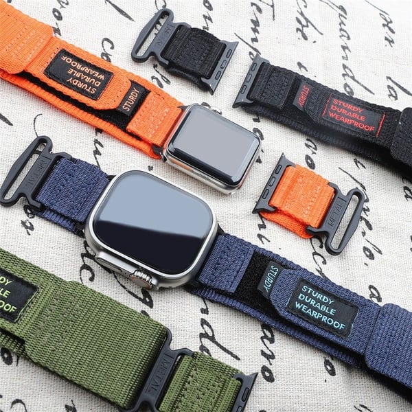 Apple Watch Series 8 (45 mm) / Watch Ultra AW nylon sportsrem - Oransje