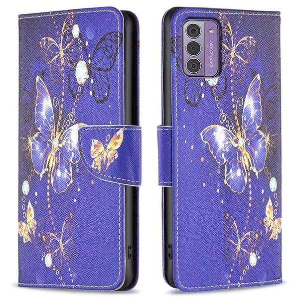 Wonderland Nokia G310 / G42 Flippetui - Lilla Sommerfugler