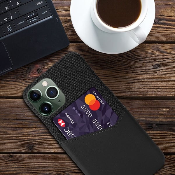 Bofink iPhone 15 Pro Card Suojakuori - Musta