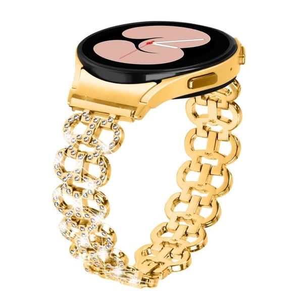 Metalrem med rhinestone-dekor og stik til Samsung Galaxy Watch 5 / 4 - Guld