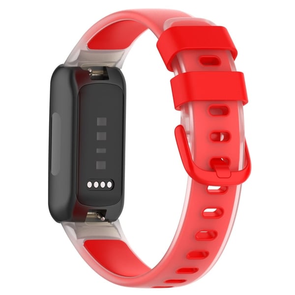 Fitbit Inspire 3 dobbeltfarvet silikonestrop - Transparent / Rød