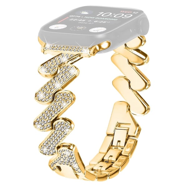 Fitbit Sense / Versa 3 metallrem med rhinestone luksusdekor - Gull
