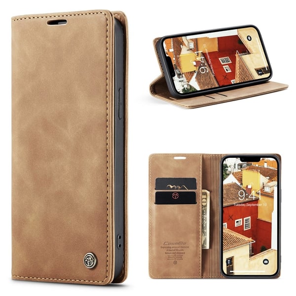 CaseMe iPhone 15 vintage etui - Brun