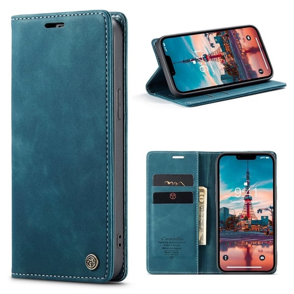 CaseMe iPhone 15 Vintage Suojakotelo - Sininen