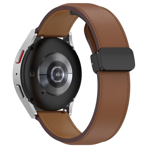 22 mm ekte lærrem for Huawei og Samsung-klokke - Brun