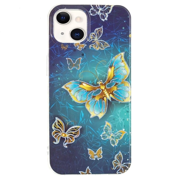 Marble iPhone 15 Etui - Electroplated Sommerfugler