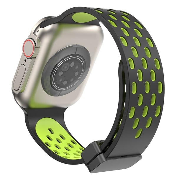Apple Watch Series 8 (45 mm) / Watch Ultra tofarget silikonrem - Svart / Gul