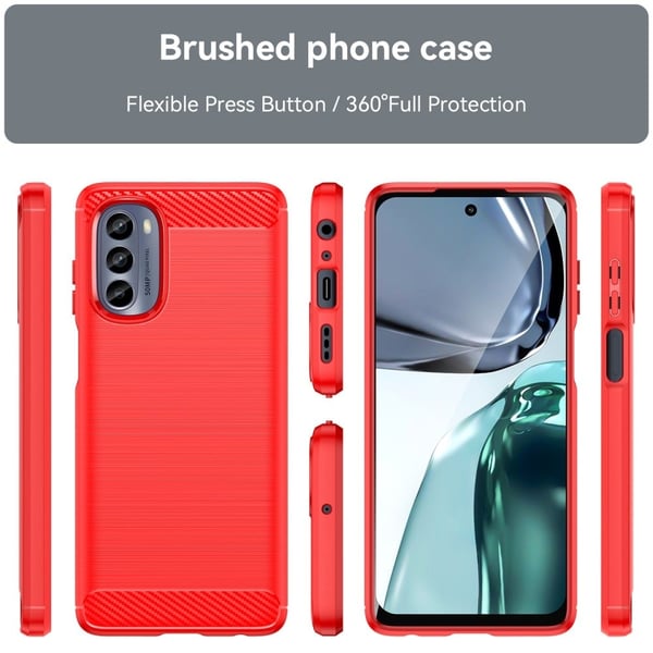 Carbon Flex Etui Motorola Moto G62 5G - Rød