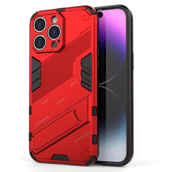 Shockproof Hybrid Deksel med A Modern Touch til iPhone 15 Pro Max - Rød