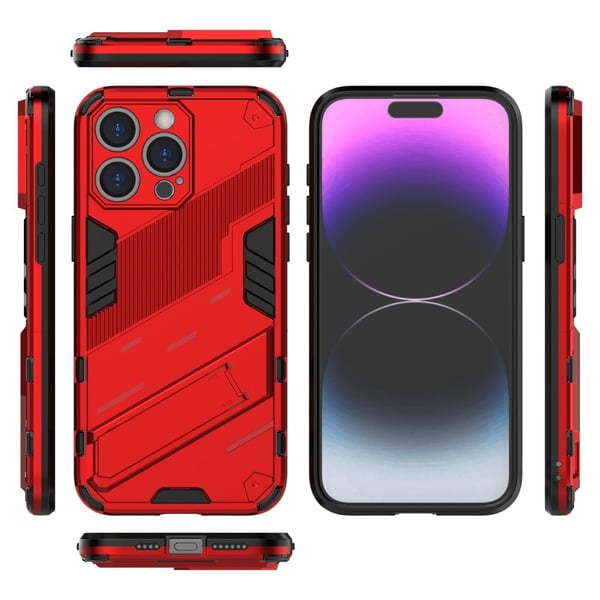 Shockproof Hybrid Deksel med A Modern Touch til iPhone 15 Pro Max - Rød