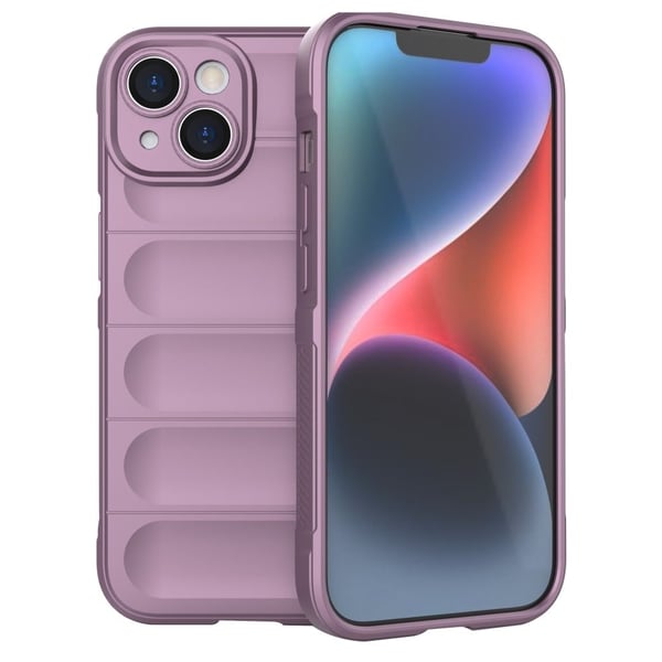 Blødt grebsformet cover til iPhone 15 Plus - Lilla Blødt grebsformet cover til iPhone 15 Plus - Lilla
