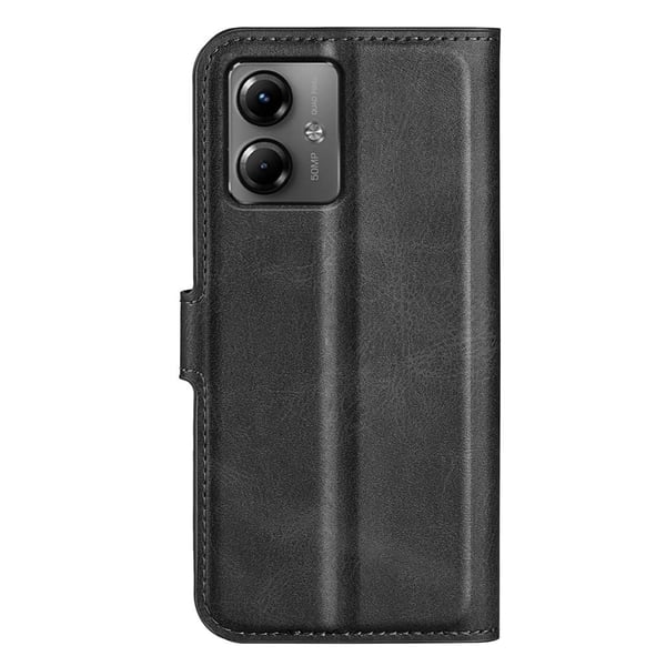 Læderetui med Pung til Motorola Moto G14 - Sort