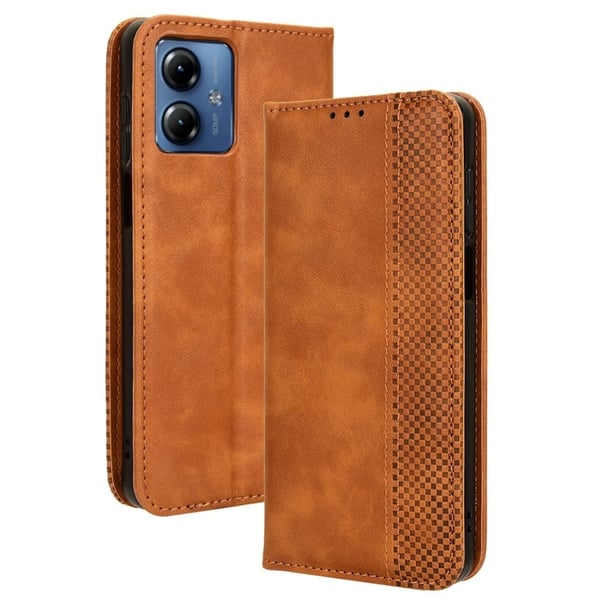 Bofink Vintage Motorola Moto G14 Nahkakotelo - Ruskea