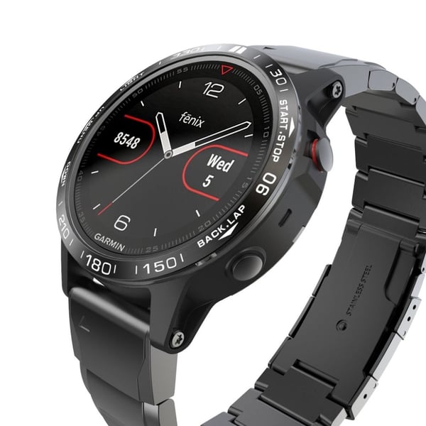 Garmin Fenix 5 Plus metallirengas - Hopea / Musta