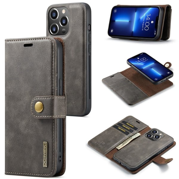 DG.Ming iPhone 15 Pro Max 2-in-1 Lommebok Etui - Grå