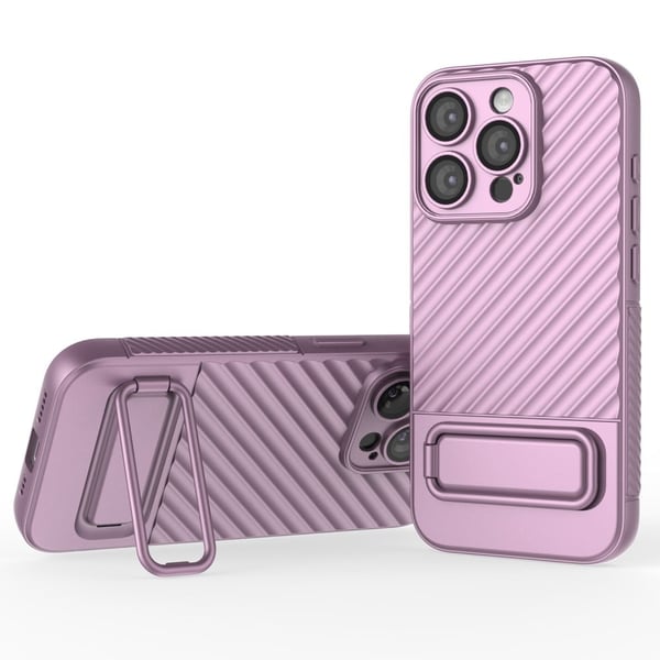 Beskyttende anti-ripe deksel med støtte for iPhone 15 Pro Max - Lilla