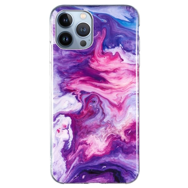 Marble iPhone 15 Pro Max Etui - Rød