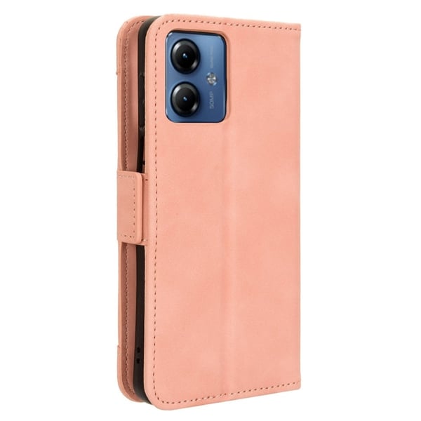Stilig Læretui med Lommebok til Motorola Moto G14 - Rosa