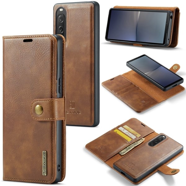 DG.Ming Sony Xperia 10 V 2-in-1 Lommebok Etui - Brun