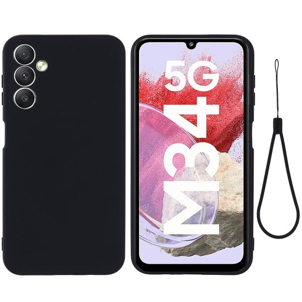 Matt flytende silikondeksel for Samsung Galaxy M34 - Svart