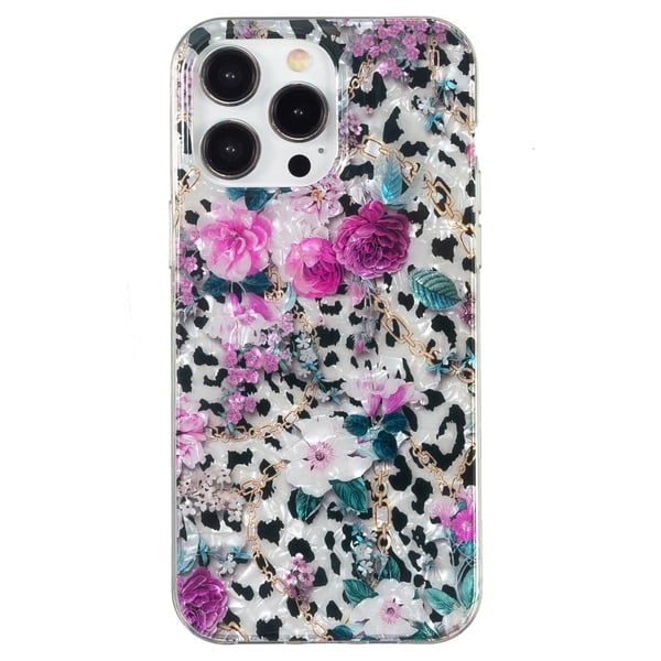 Marble iPhone 15 Pro Etui - Leopard og Blomst