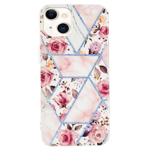 Marble iPhone 15 Plus Etui - Electroplated Rose