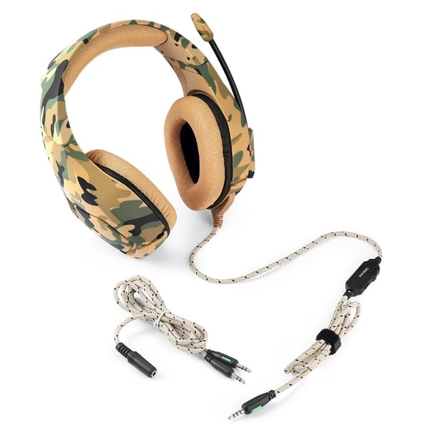 ONIKUMA K1B 3,5 mm:n stereopeliheadset mikrofoni kanssa, camo sand