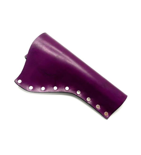 JJ Custom Works - Colt .45 Peacemaker Hylster - Højre - 4.75\" - Violett - Simpel - Nikkelnitter JJ Custom Works - Colt .45 Peacemaker Hylster - Højre - 4.75\" - Violett - Simpel - Nikkelnitter