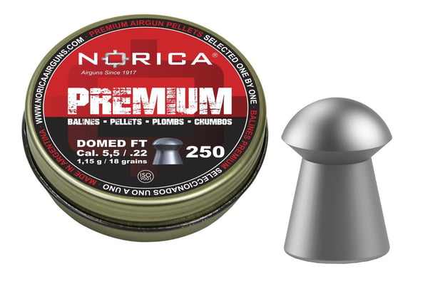 Norica - Domed FT - 250-pack Pellets - 5.5MM Norica - Domed FT - 250-pack Pellets - 5.5MM