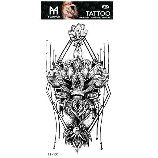Midlertidig tatovering 19 x 9 cm - Særligt sort-hvidt motiv