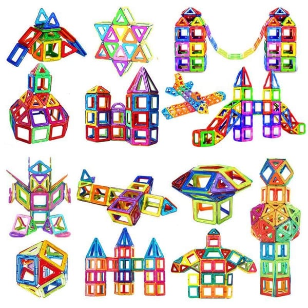 Magnetic Tiles - Magnetiske Klosser - Bygg med Magneter - Bilhjul kit