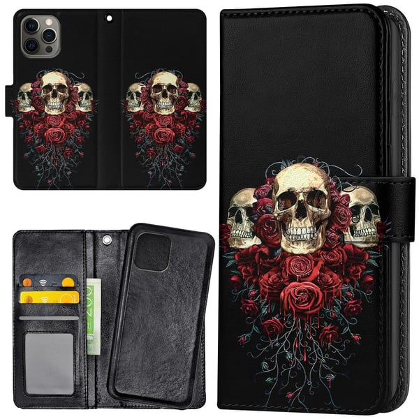 iPhone 15 Pro - Lommebok Deksel Skulls
