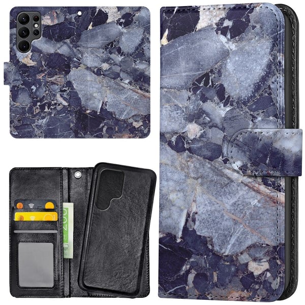 Samsung Galaxy S23 Ultra - Lommebok Deksel Marmor