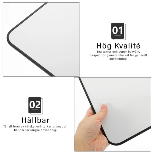 Musmåtte Hvid - 90x40 cm - Gaming