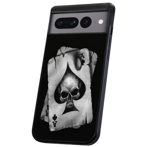 Google Pixel 7A - Cover/Mobilcover Dødningehoved Kortspil