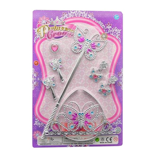 Prinsessekrone Sett for Barn / Tiara / Diadem - 7 deler
