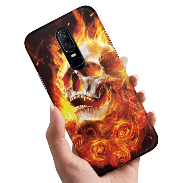 Cover / Mobilcover til OnePlus 7 Pro - Burning Skull