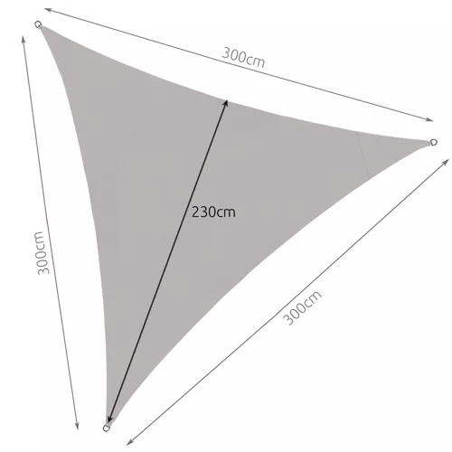 Solseil med UV-Beskyttelse til Uteplass – 3x3x3 m - Grey