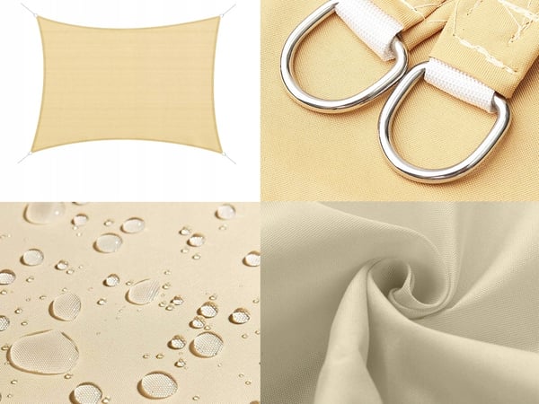 Solseil med UV-Beskyttelse til Uteplass – 4x3 m - Beige