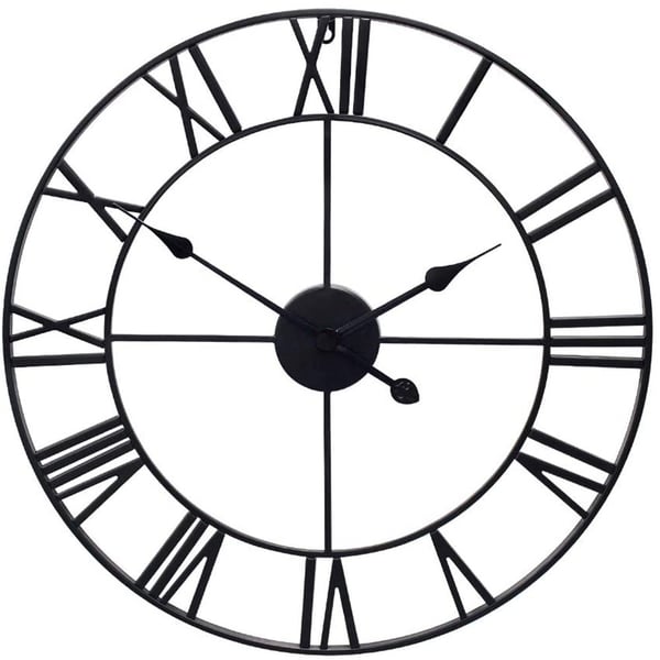 Klokke / Veggklokke - Romerske Tall - 60cm