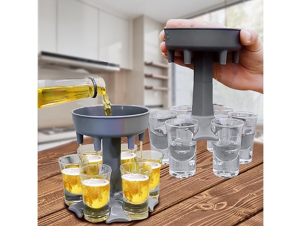 Shotglas Dispenser / Snapsglas - Fyld 6 glas samtidig