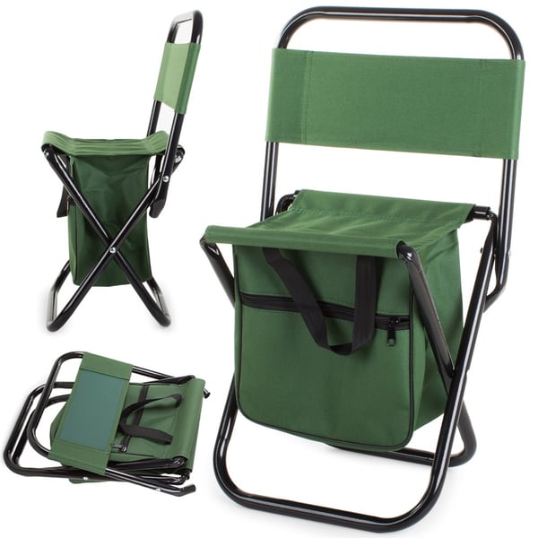 Sammenleggbar Stol med Oppbevaringsveske – Campingstol - Green